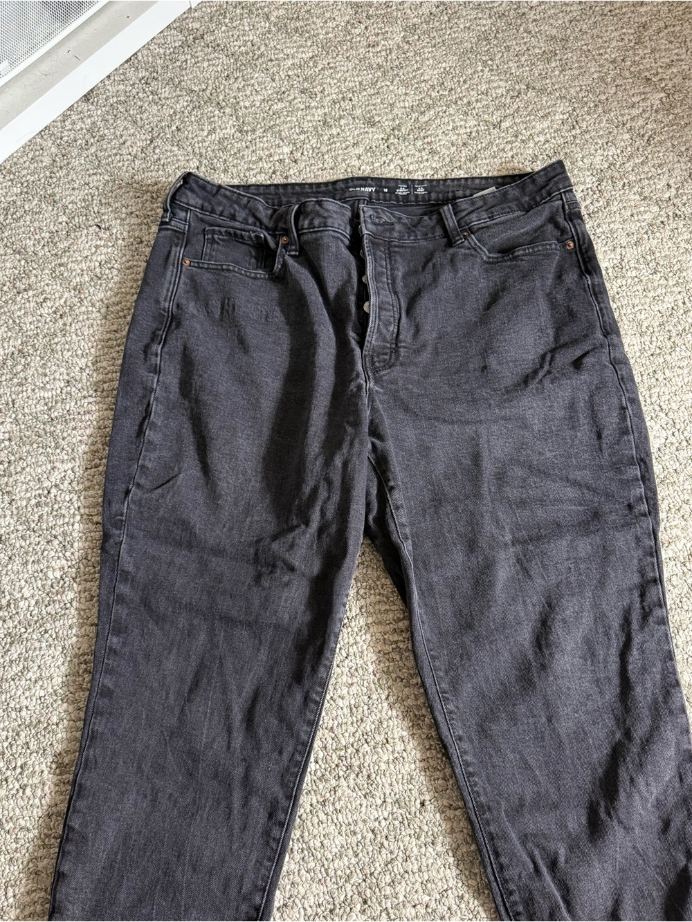OLD NAVY Dark Charcoal High-Rise Button-Fly Jeans